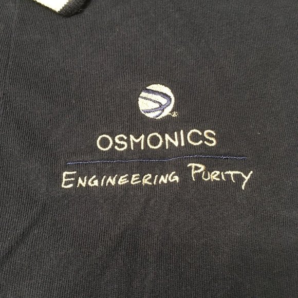 VINTAGE 80s Port Authority On Tour osmonics engineering Polo Shirt RARE Men’s - Picture 2 of 7